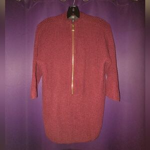 Women’s ABS Allen Schwartz Cozy Open-Front Sweater Cardigan - Rust Burgundy